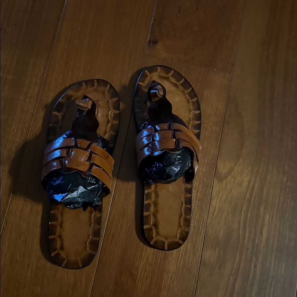 Woven Leather Slippers
